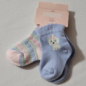 Gymboree Puppy Princess NWT 0-3 month Socks 2 pair. Mixed Bin Z25